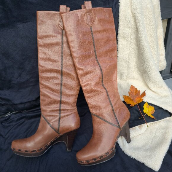 Women's Tall Slip-On Riding Boots Brazilian Leather Knee High by Cole Haan - Picture 5 of 12